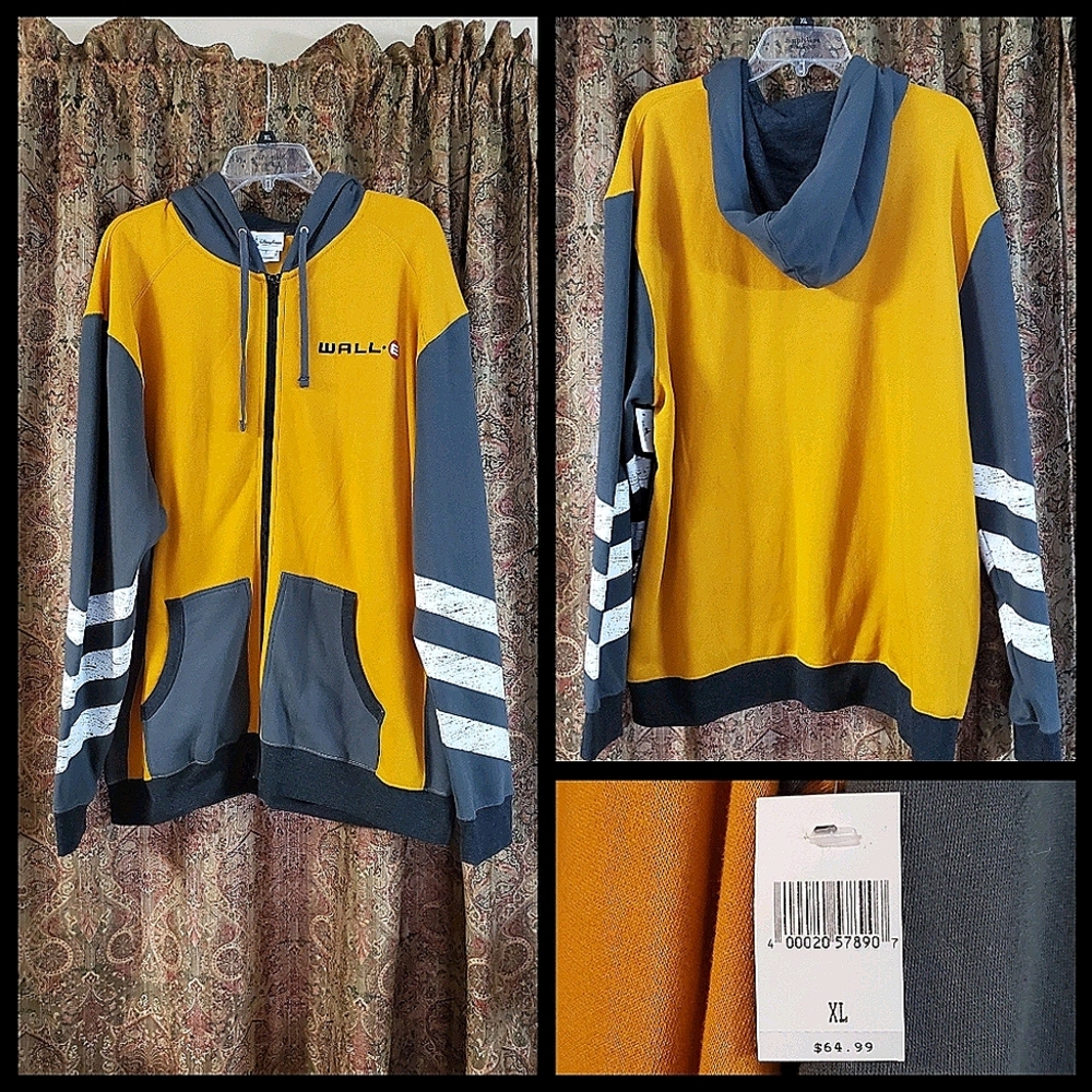NEW DISNEY XL WALLE ZIP SWEATSHIRT Mustard yellow